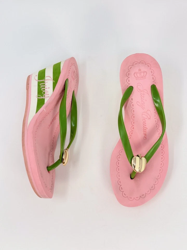 Sandalias Juicy Couture Matchpoint para mujer rosa cuña chanclas sin cordones EE. UU. 5 M Foto 4 de 4