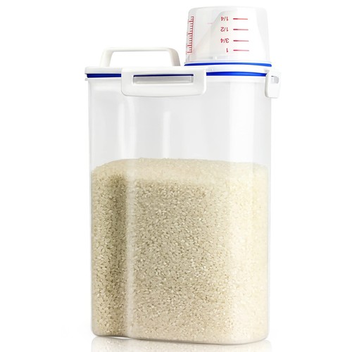 Rice Storage Container, 3 to 5Lbs Dry Food Airtight Container, Pet Dog Cat Fo...