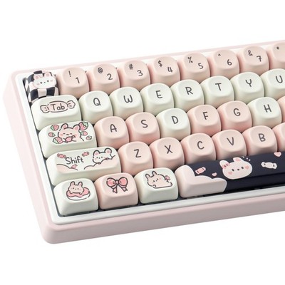 Sunzit PBT Keycaps - MOA Key caps, Cute for Mechanical Bunny 