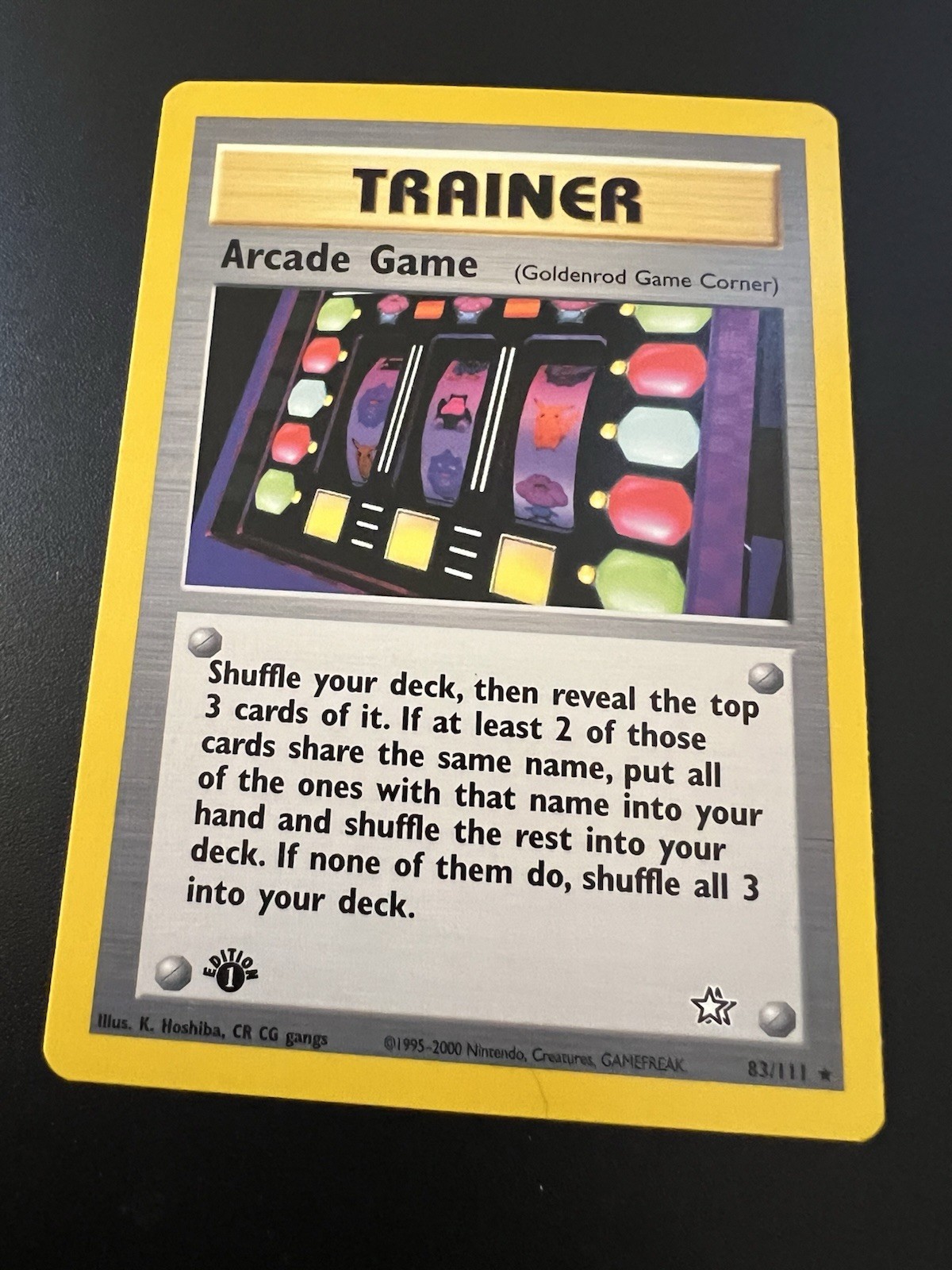 Arcade Game 83/111 Neo Genesis 1st Edition 2000 Pokemon Cared Rare NM