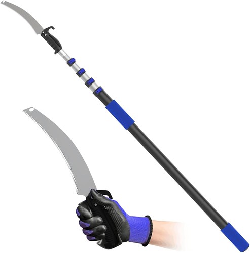 26FT Reach Pole Saws for Tree Trimming, Manual Pruning Pole Saw with 5-20FT