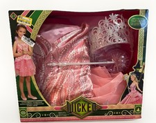 Wicked Glinda Costume Crown Wand Tiara Dress Girls 4-6 Pink