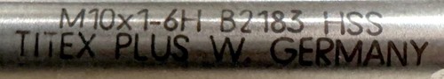 Titex Plus B2183 Plug Hand Tap 4 Flute M10x1-6H HSS - Picture 2 of 2
