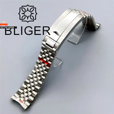 BLIGER 20Mm Curved End Link Jubilee Bracelet Silver Gold Rose Gold 904L Stainles