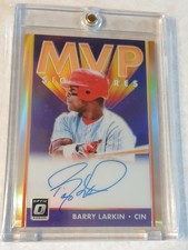 Barry Larkin 2019 Donruss Optic MVP Signatures Gold On Card Auto 2/11 Reds HOF