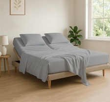 4 Piece Flex Head King Sheet Set, Top 34 Inch Split Sheets for Sleep Number A...