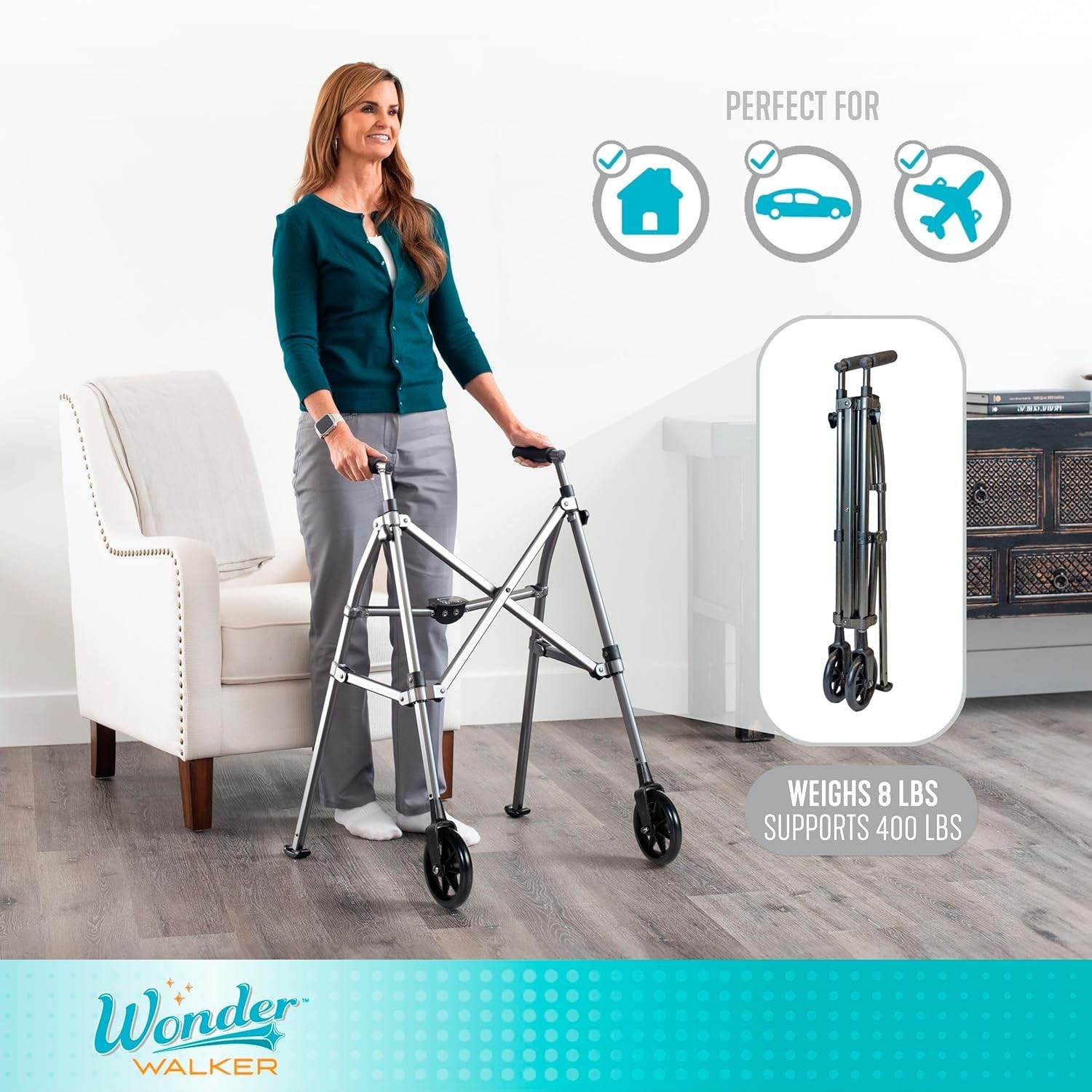 NEW Stander Space Saving Mobility Walker in Desert Sand 4200-DS + FREE S/H