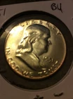 5 COIN LOT TONING FRANKLIN HALVES 1951 1954 1954 1956 1963 SILVER BEAUTIES