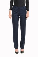 Hugo Boss Women's "Tamea13" Blue Pinstripe Wool Straight Leg Pants