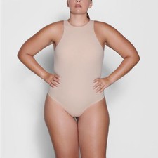 Skims Fits Everybody High Neck Bodysuit Limited Edition Mica Women's Size Small