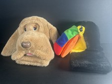 2 Vtg Hand Puppets Golf Club Head Covers Dog Toucan Bird A A Plush