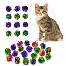 Shizhoo 12 Pcs Cat Crinkle Toys, Crinkle Balls to Attract and Engage Indoor Cats