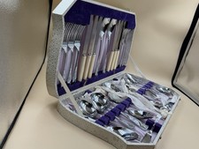 Smith Seymour Canteen Cutlery Set Chrome On Nickel Sheffield Forks Spoons 47 Pce