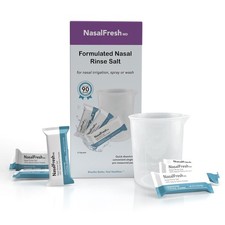 90 Count Quick Dissolving Saline Nasal Spray Packets Pre Measured 300ml Cup