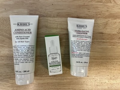 Lot of Kiehl's Products: Conditioner, High-Potency Serum, and Facial Cleanser