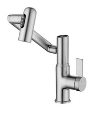 Lefton Rotatable Bathroom Faucet, Temperature Display 3 Mode, Brushed Nickel