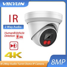 Vikylin 4K 8MP IR Turret IP Camera POE 2-Way Audio Human Vehicle Detection US