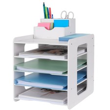 Letter Tray Paper Organizer, Desk Tidy Organizer File Document Holder A4 Pape...