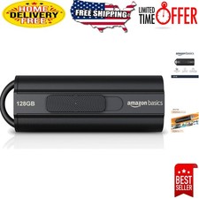 Ultra Fast 128GB USB 3.1 Flash Drive - 130MB/s Read Speed just 2.24in in Black