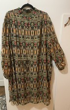 Tahari Arthur S. Levine Roll Tab Sleeve Dress Size 24W Geometric Southwest