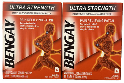 Bengay Patch Ultra Strength Large 8 Patches 4 Each Box Menthol 5% Topical Patch