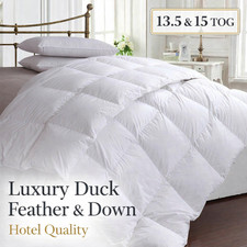 Luxury Duck Feather & Down Duvet Quilt 13.5 & 15 Tog Bedding Hotel Quality