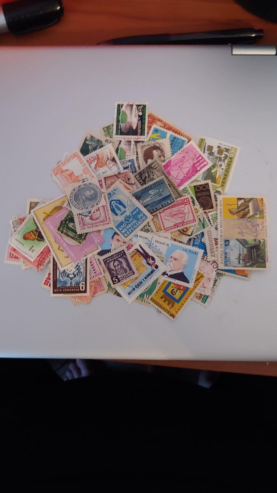 100 Central and South America Stamps. All in good condition