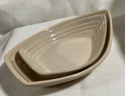 Nantucket Dingy Row Boat Glazed Pottery Decorative Serving Dish Set Of Two