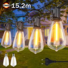 15,2m Birnen Lichterkette Außen Strom 25+2LED Glühbirnen Garten Lichterketten DE