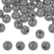 200pcs 16mm Gray Natural Wood Beads with 4mm Hole Round Wooden Loose Spacer Ball