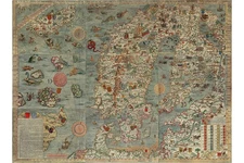 Carta Marina 16th Century World Map Vintage Antique Poster Cool Wall Art Print P