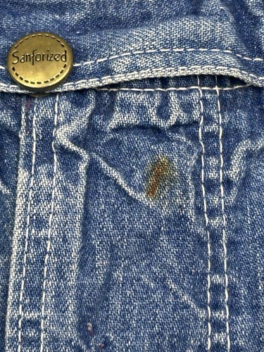 VINTAGE sanforized overalls Hand Embroidered YOUTH Sz medium Cut off Boho READ - Picture 11 of 18