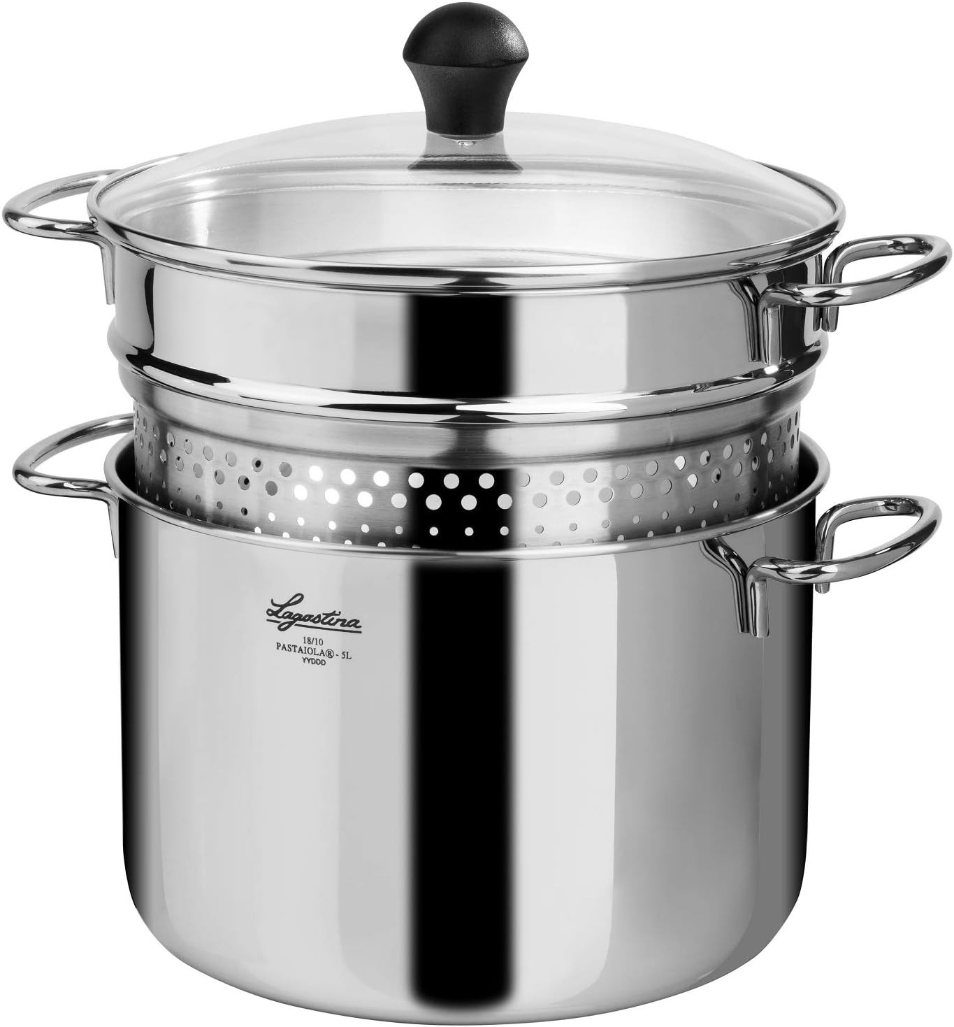 Pastaiola Acciaio Inox 18/10 4L con Cestello e Coperchio - Offerta