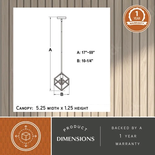 Vaxcel Lighting P0401 Deering 10"W Cube Pendant - Black - Picture 8 of 12