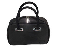 Lacoste Vintage Women Black PVC Handbag Tote