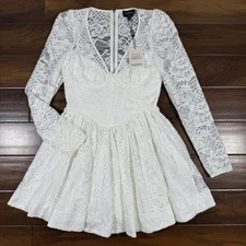 Bardot  Size US 12 / XXL / UK 16 / EU 44 Ivory Ellie Lace Corset Mini Dress