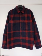 F&F Overshirt Button up Shacket Check Navy Red Size M