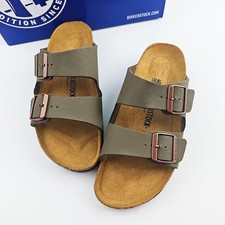 Birkenstock Arizona Birko-Flor Stone Leather Sandals Narrow/Wide EU 37-45 Unisex