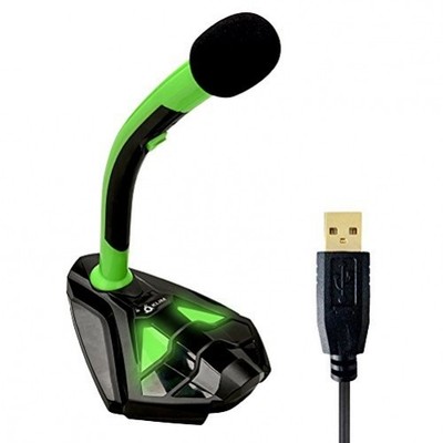 KLIM Voice Wired Gaming Stand Microphone for PC/Mac/PS4 green/black