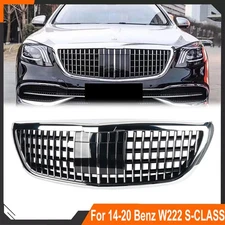 Front Bumper Upper Grille MayBach Style For 2014-2020 Mercedes Benz S-Class W222