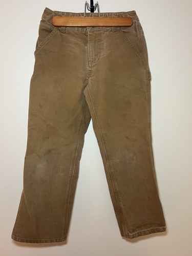 Carhartt Pants Boys 10 Brown Canvas Carpenter Straight Skate Street Rugged - Picture 7 of 14