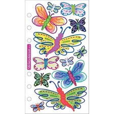 Craft Stickers Sticko Vellum Butterfly Butterflies Colorful Various Sizes