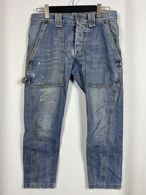 DSQUARED2 Distressed Denim Jeans Men s Size 42 Blue Workwear Style Aloha Italy