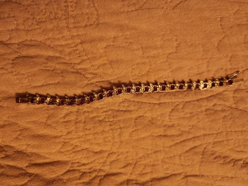 Теннисный серебряный браслет 925 с розовыми и прозрачными камнями - Изображение 2 из 4