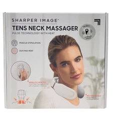 Sharper Image TENS Neck Massager with Heat & Remote – 1 Pack – New