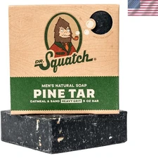 Handmade Pine Tar Bar Soap for Men - Exfoliating Heavy Grit, Sensitive Skin