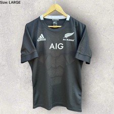 NEW ZEALAND ALL BLACKS ADIDAS SHORT SLEEVE JERSEY RUGBY UNION Size L