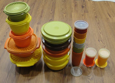 Huge Lot Vtg MCM Tupperware Harvest Colors Pi...