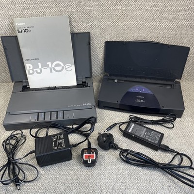 Canon BJC-85 & BJ-10e tragbarer Bubble Jet Drucker Produktbündel beide Power On UK PSU