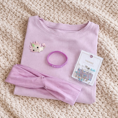 Pre-Loved Accessoires & T-Shirt Box Lila FB Sister Gr. 40 Set | ZZZ-1006